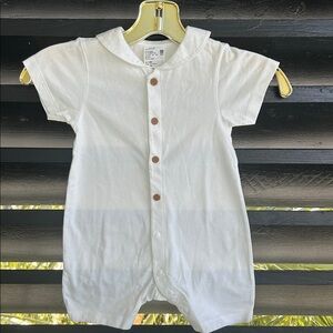 NWOT Uniqlo White Short-Sleeve Sailor Collar One Piece